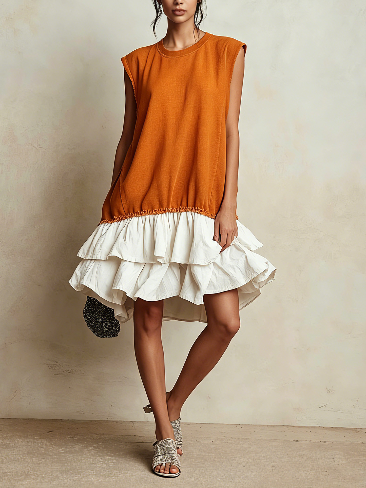 Ilaria | Vestido Casual Color Block de Corte Amplio, Ideal para Vacaciones