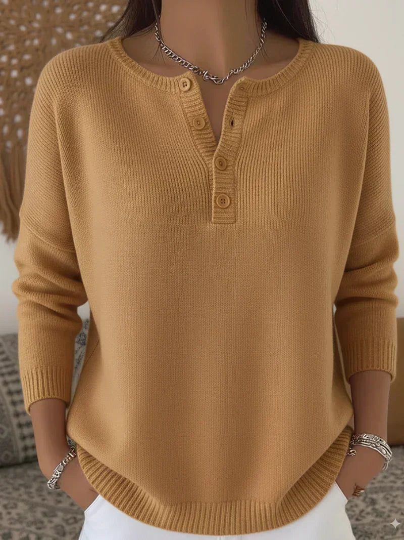 Ernesta | Maglione in Maglia con Bottoni Henley
