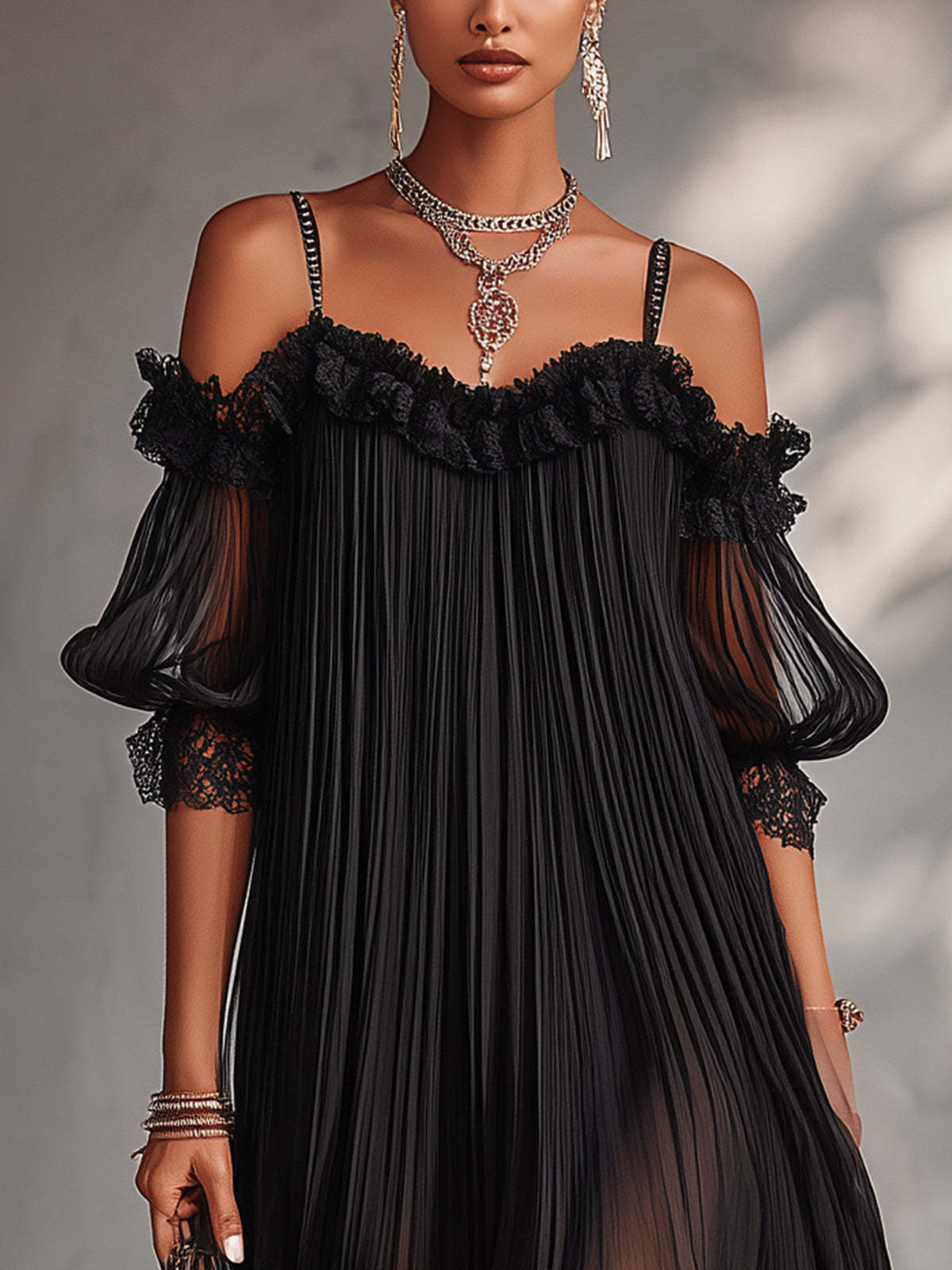 Aurora | Vestido Largo de Chiffon con Escote en V
