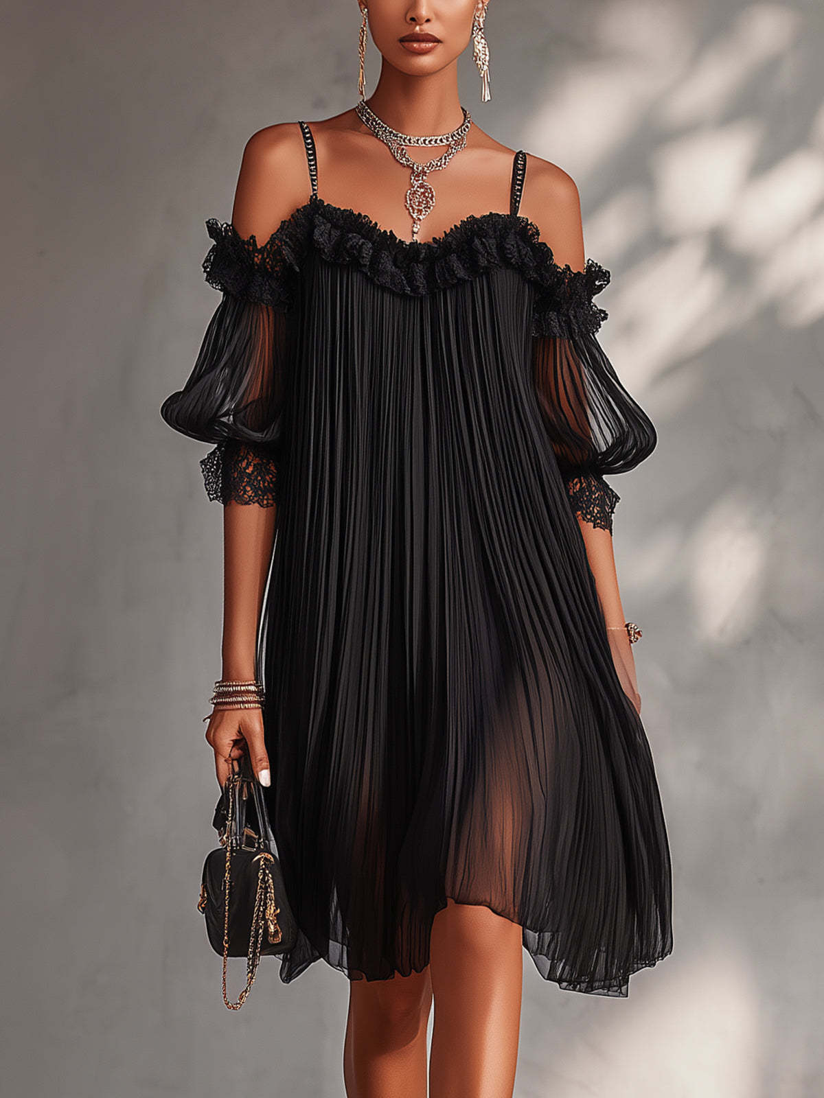 Aurora | Vestido Largo de Chiffon con Escote en V