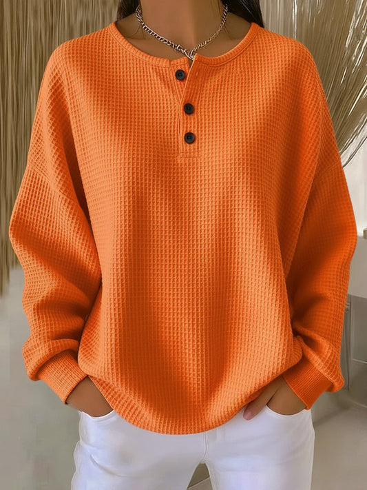 Miranda | Sudadera Henley de tejido gofrado