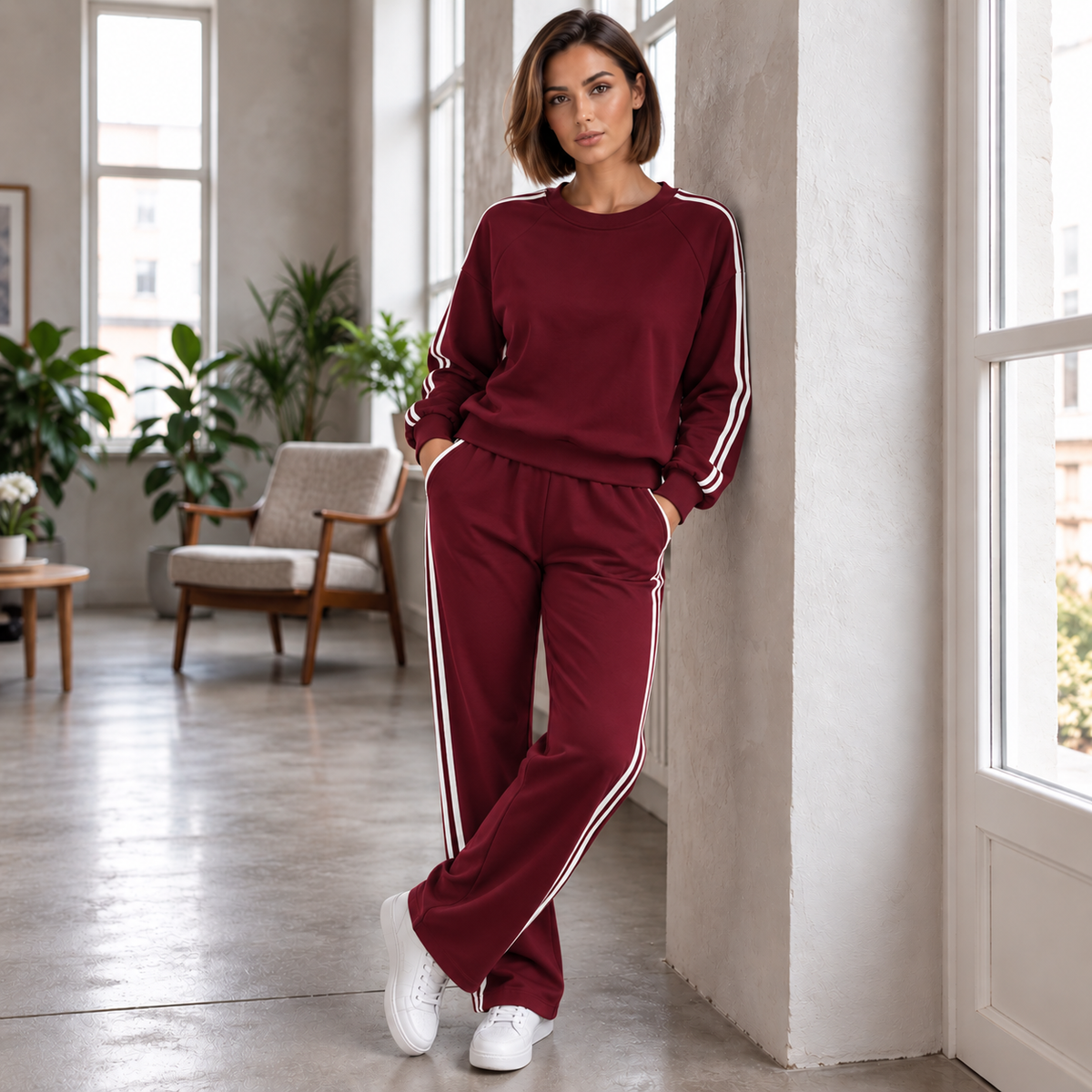 Helsinki | Conjunto deportivo de dos piezas — Burdeos