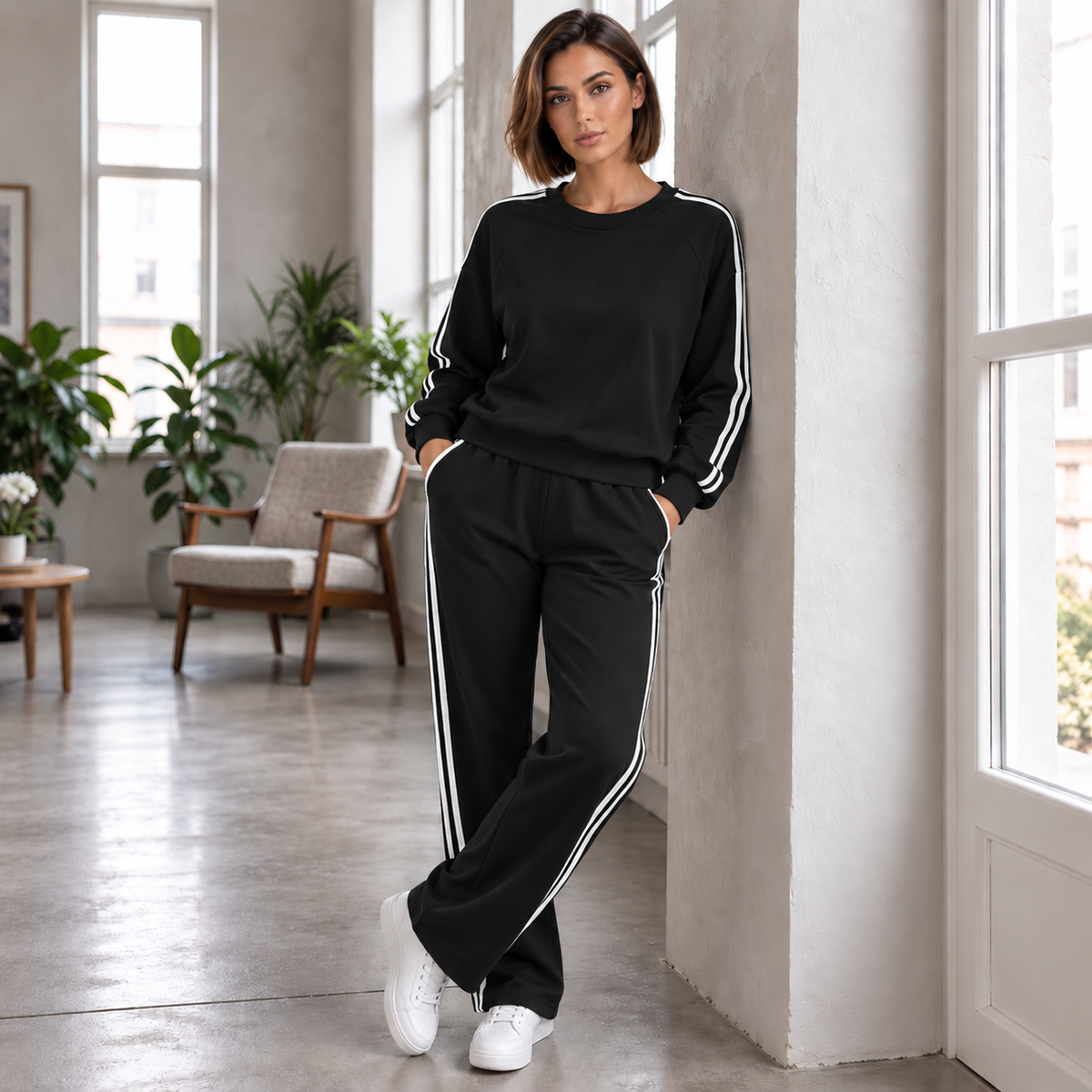 Helsinki | Conjunto deportivo de dos piezas — Negro