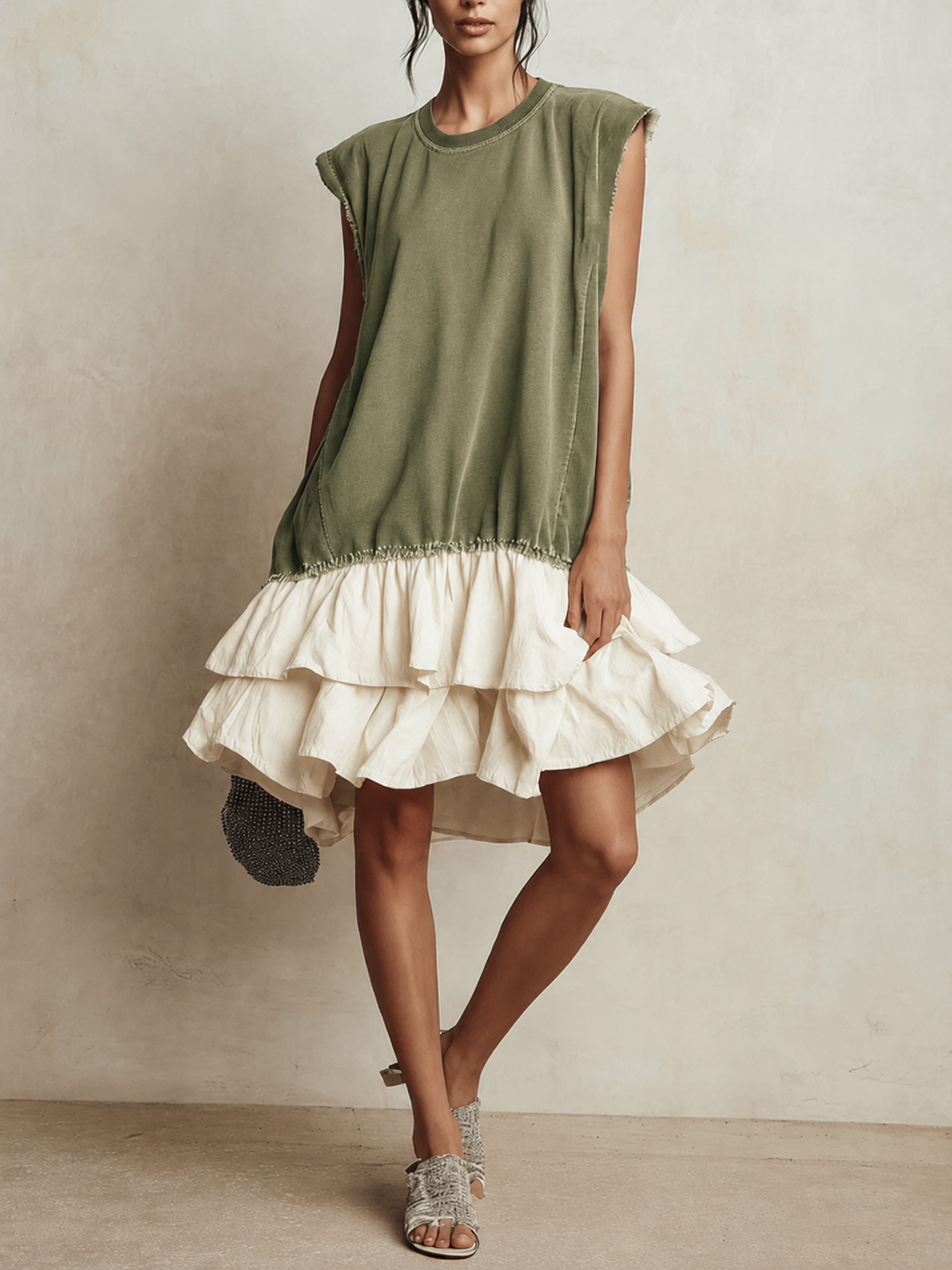 Ilaria | Vestido Casual Color Block de Corte Amplio, Ideal para Vacaciones